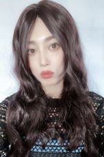 画像7: 【SALE】I型つむじ☆ロングバングナチュエアウェーブロング【ダークチェリー】 (7)