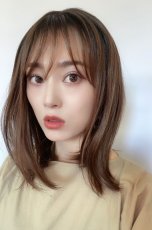 画像8: front lace wig☆エアリーバングCカールロブ【根元黒染め×マロンブラウン】 (8)
