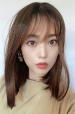 画像5: front lace wig☆エアリーバングCカールロブ【根元黒染め×マロンブラウン】 (5)