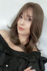 画像2: 【SALE】Ｉ型レース✰ダブルバングS字カールミディ【フォギーグレージュ】 (2)