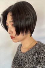 画像22: front ＆つむじlace wigセンターパートミニマムショート【ナチュラルブラック】 (22)