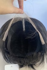 画像23: front ＆つむじlace wigセンターパートミニマムショート【ナチュラルブラック】 (23)