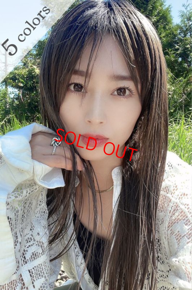 画像1: wideskinフェイスレイヤーカットロング【根元黒染め×フォギーグレージュ】  (1)