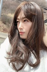 画像9: 幅広I型つむじ☆angelicワンカールセミロング【シアーダークブラックブラウン】 (9)