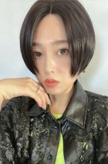 画像5: front ＆つむじlace wigセンターパートミニマムショート【ナチュラルブラック】 (5)