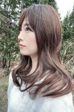 画像7: 幅広I型つむじ☆angelicワンカールセミロング【根元黒mix×マロンブラウン】 (7)