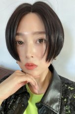 画像7: front ＆つむじlace wigセンターパートミニマムショート【ナチュラルブラック】 (7)