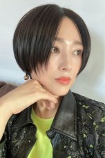 画像2: front ＆つむじlace wigセンターパートミニマムショート【ナチュラルブラック】 (2)