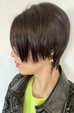画像9: front ＆つむじlace wigセンターパートミニマムショート【ナチュラルブラック】 (9)