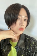 画像3: front ＆つむじlace wigセンターパートミニマムショート【ナチュラルブラック】 (3)