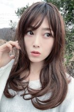 画像3: 幅広I型つむじ☆angelicワンカールセミロング【根元黒mix×マロンブラウン】 (3)