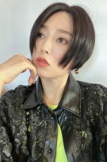 画像6: front ＆つむじlace wigセンターパートミニマムショート【ナチュラルブラック】 (6)