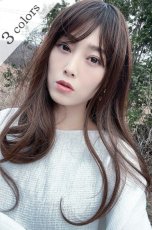 画像1: 幅広I型つむじ☆angelicワンカールセミロング【根元黒mix×マロンブラウン】 (1)