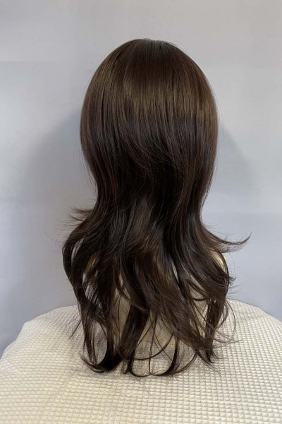 画像3: front ＆つむじlace wigセンター分けハイレイヤーデザインカットセミロング【ロゼブラウン】
