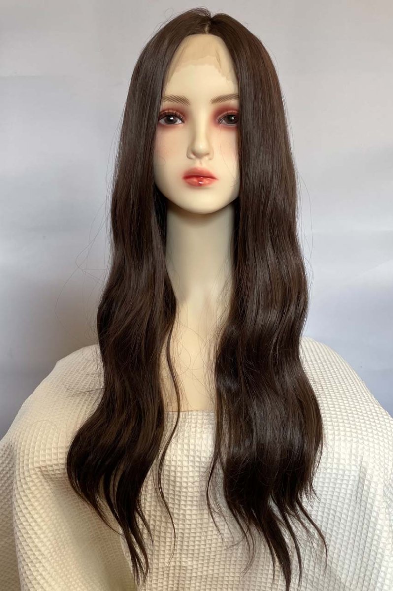 画像11: front ＆つむじlace wigニュアンスウェーブロング【ロゼブラウン】 (11)