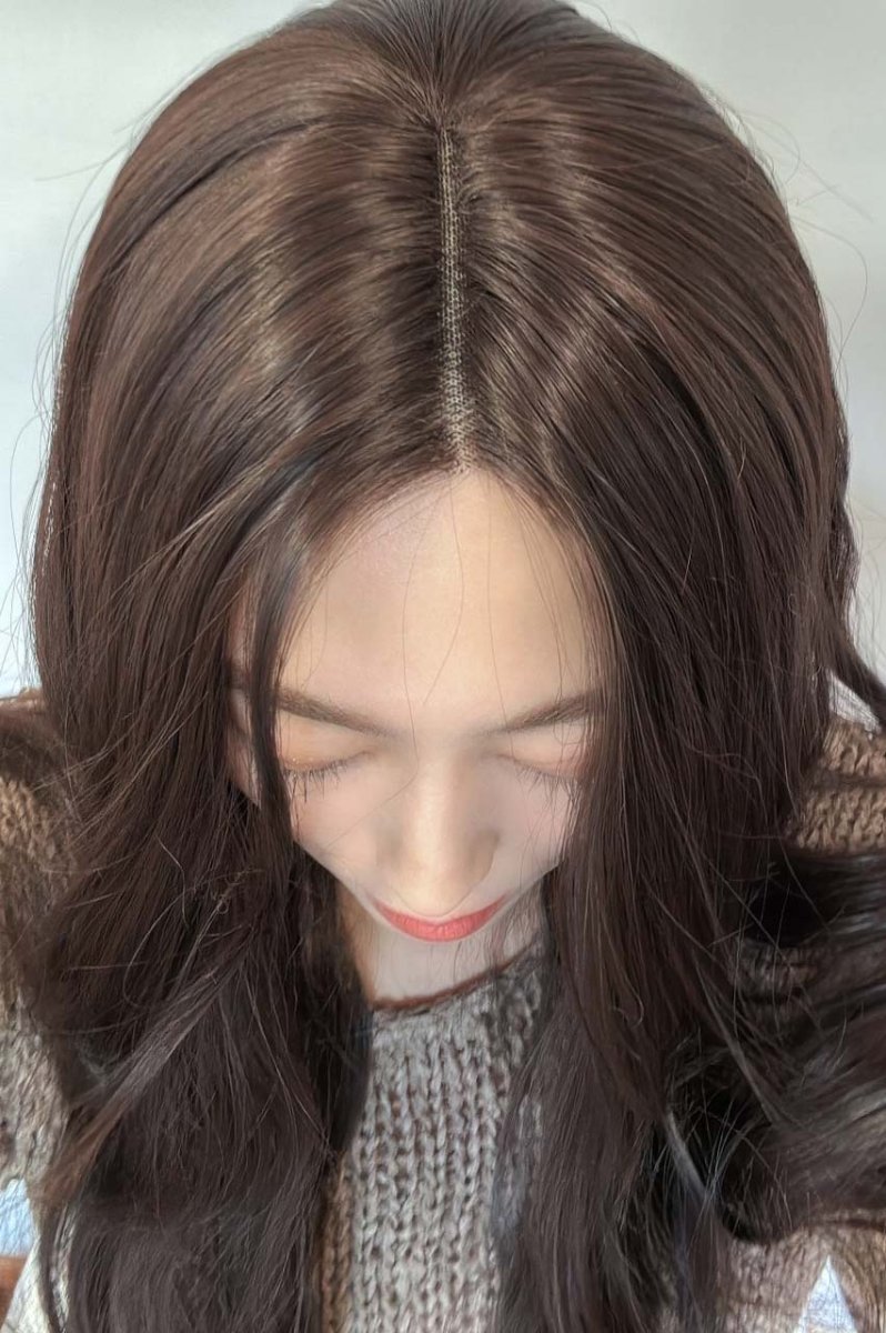 画像7: front ＆つむじlace wigニュアンスウェーブロング【ロゼブラウン】 (7)