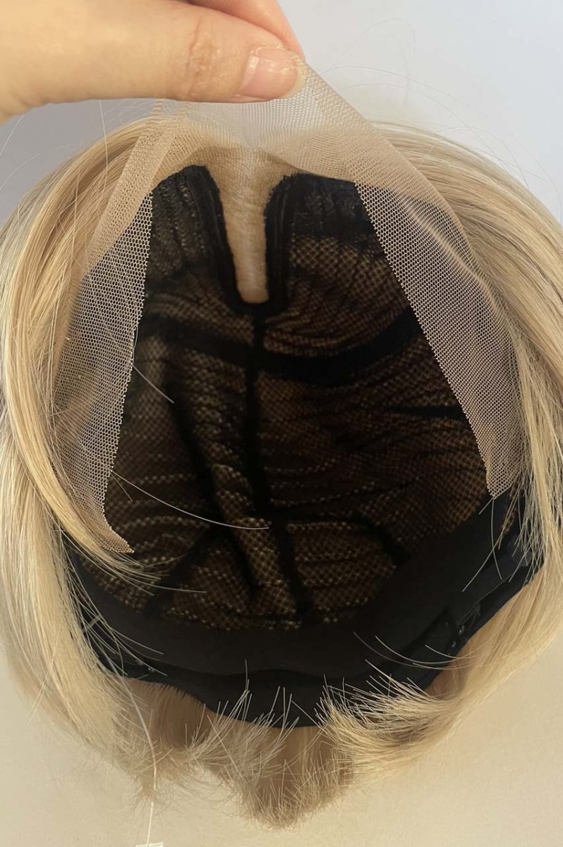 画像39: front ＆つむじlace wigセンターパートミニマムショート【ナチュラルブラック】 (39)
