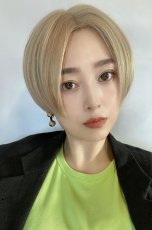 画像34: front ＆つむじlace wigセンターパートミニマムショート【ナチュラルブラック】 (34)