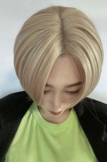 画像32: front ＆つむじlace wigセンターパートミニマムショート【ナチュラルブラック】 (32)