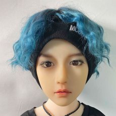 画像8: 韓国風波巻きツイスパウルフショート【blue】 (8)