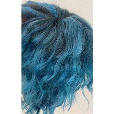 画像6: 韓国風波巻きツイスパウルフショート【blue】 (6)