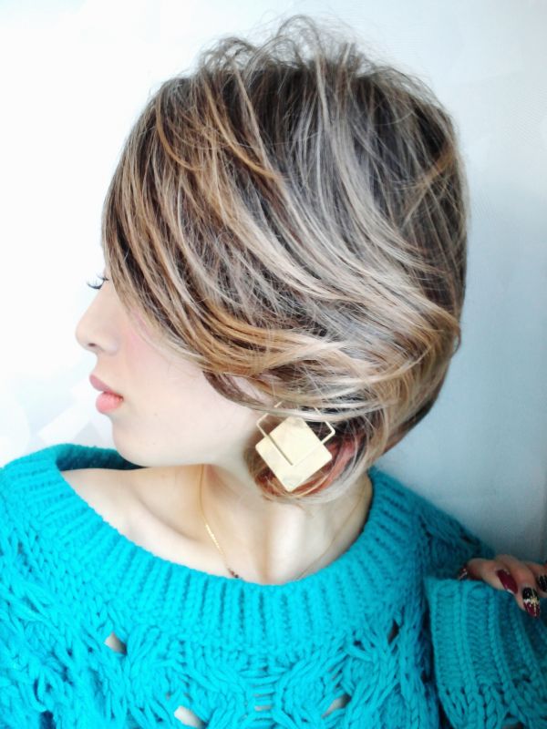 廃盤完売商品 ネオカジュアルショートボブ ナチュラルグラデ毛先オレンジ 耐熱 ショートウィッグ ボブウィッグ ふかし加工ウィッグ 吉田怜香風 レイチェル風 グラデカラー Ungrid系 アングリット系 セレブ系 Sugar Cranz