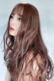 画像8: front lace wig☆シースルーエアリーバングウォームウェーブロング【マロングラッセ】 (8)