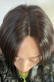 画像10: front ＆つむじlace wigセンターパートミニマムショート【ナチュラルブラック】 (10)
