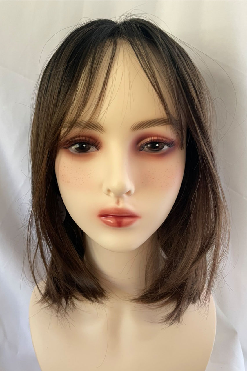 画像: front lace wig☆エアリーバングCカールロブ【根元黒染め×マロンブラウン】