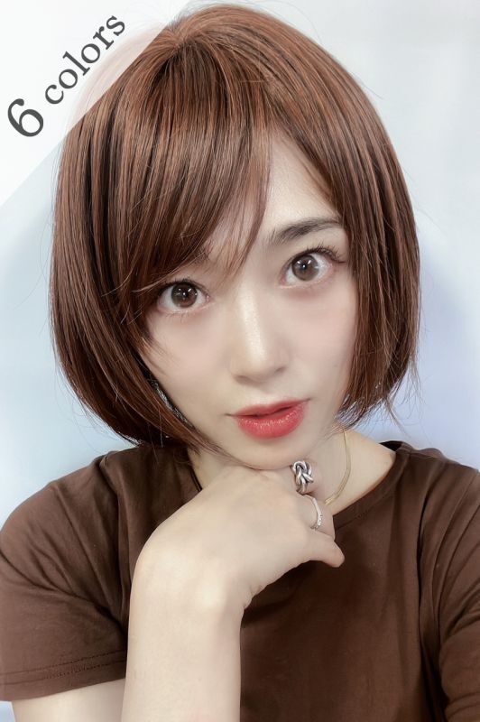 パーフェクト万能シルエットショートボブ【マロンブラウン】